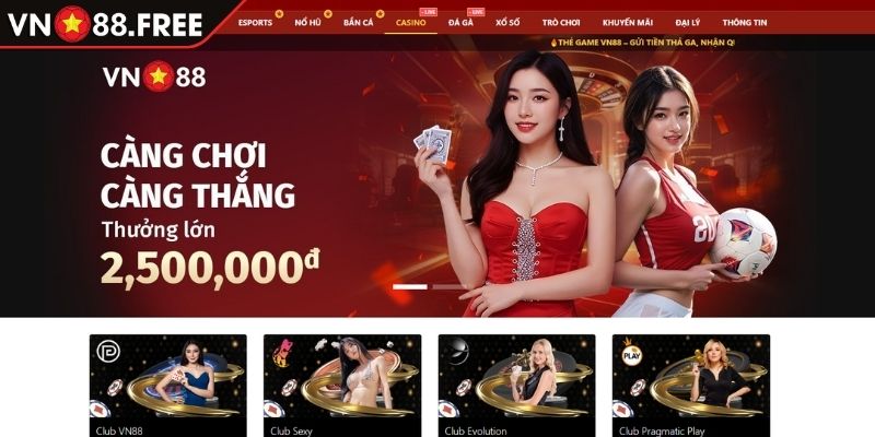 Giới thiệu sơ bộ về sảnh Casino VN88
