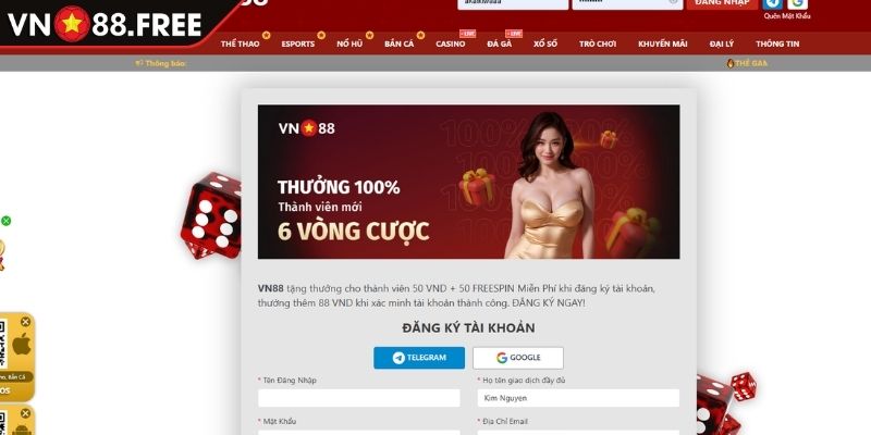 Đăng ký VN88 2 Cung cấp thông tin chính xác
