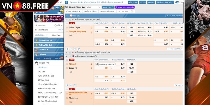 Theo dõi biến động Odds