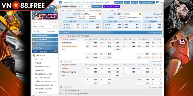 Sảnh SABA Sports chuyên nghiệp